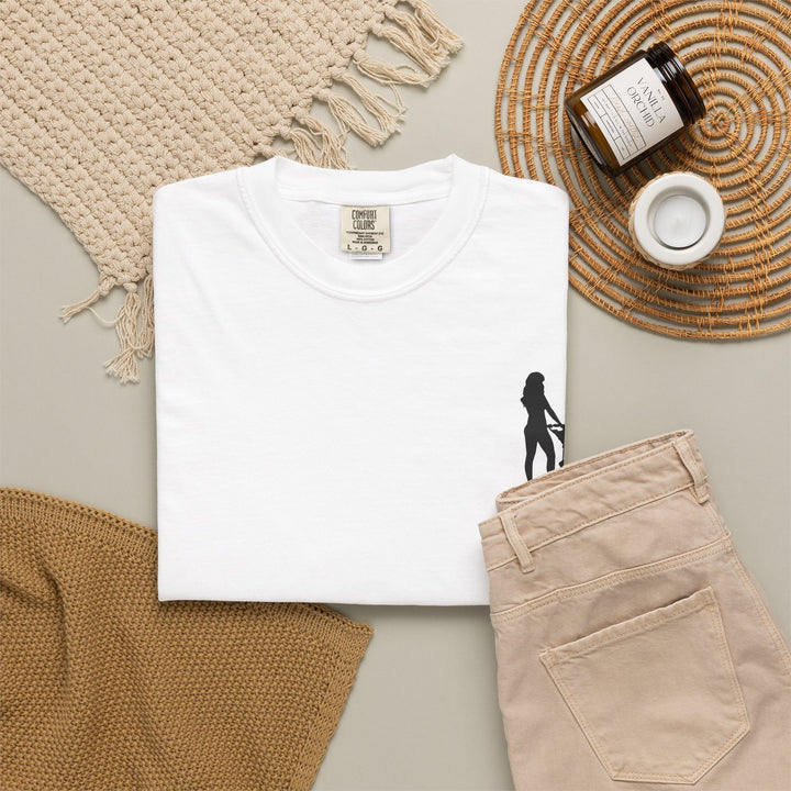 Subtle Hottest Mom Logo Unisex Garment-Dyed T-Shirt