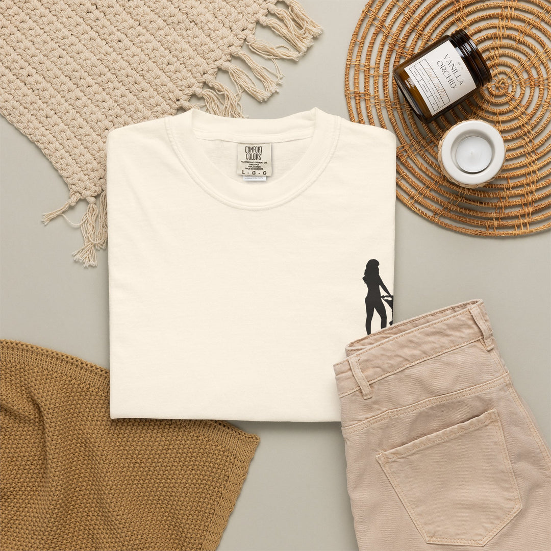 Subtle Hottest Mom Logo Unisex Garment-Dyed T-Shirt