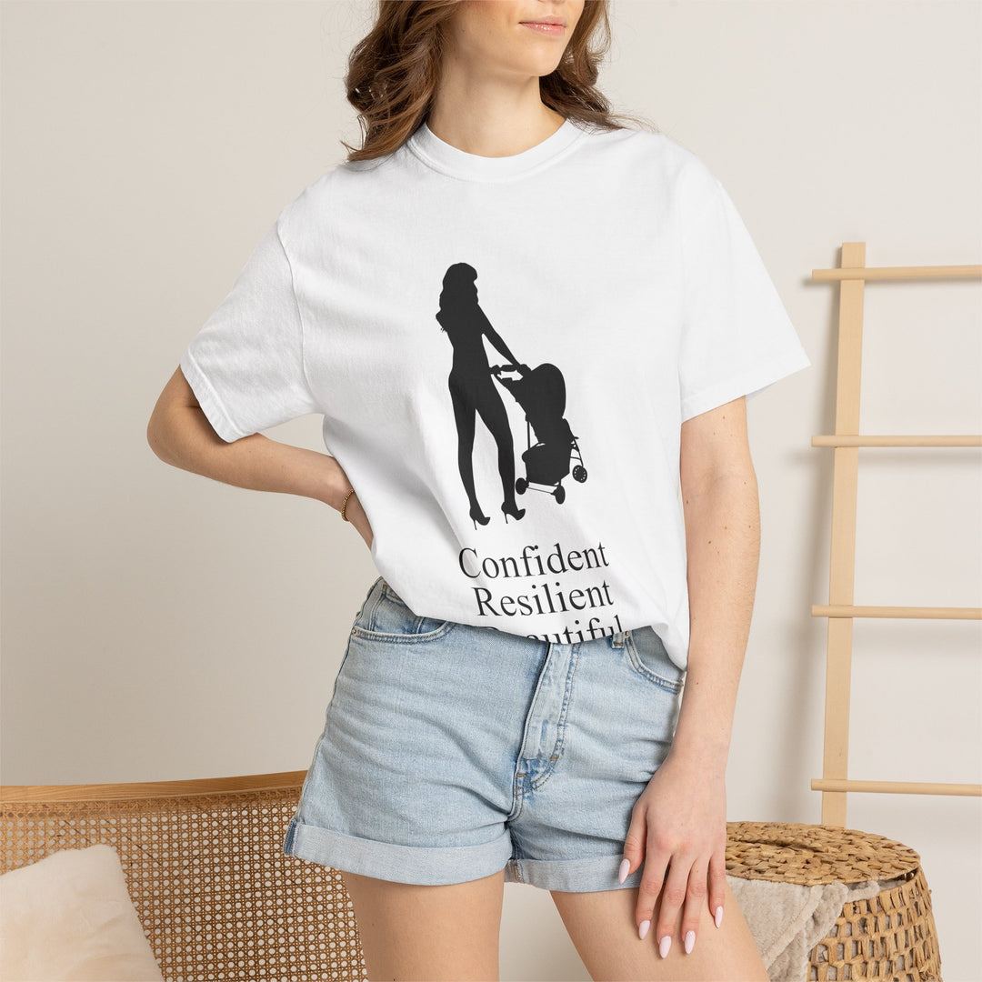 Confident, Resilient, Beautiful T-Shirt | Hottest Mom Logo | Comfort Colors