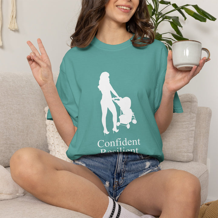 Confident, Resilient, Beautiful T-Shirt | Hottest Mom Logo | Comfort Colors