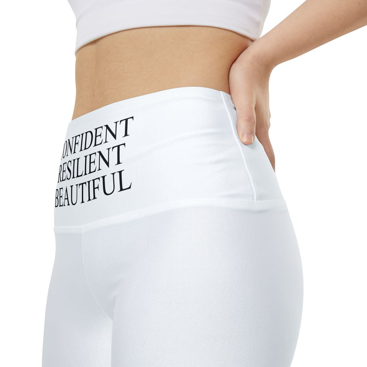Empowerment Workout Shorts | Confident, Resilient, Beautiful (WHITE)