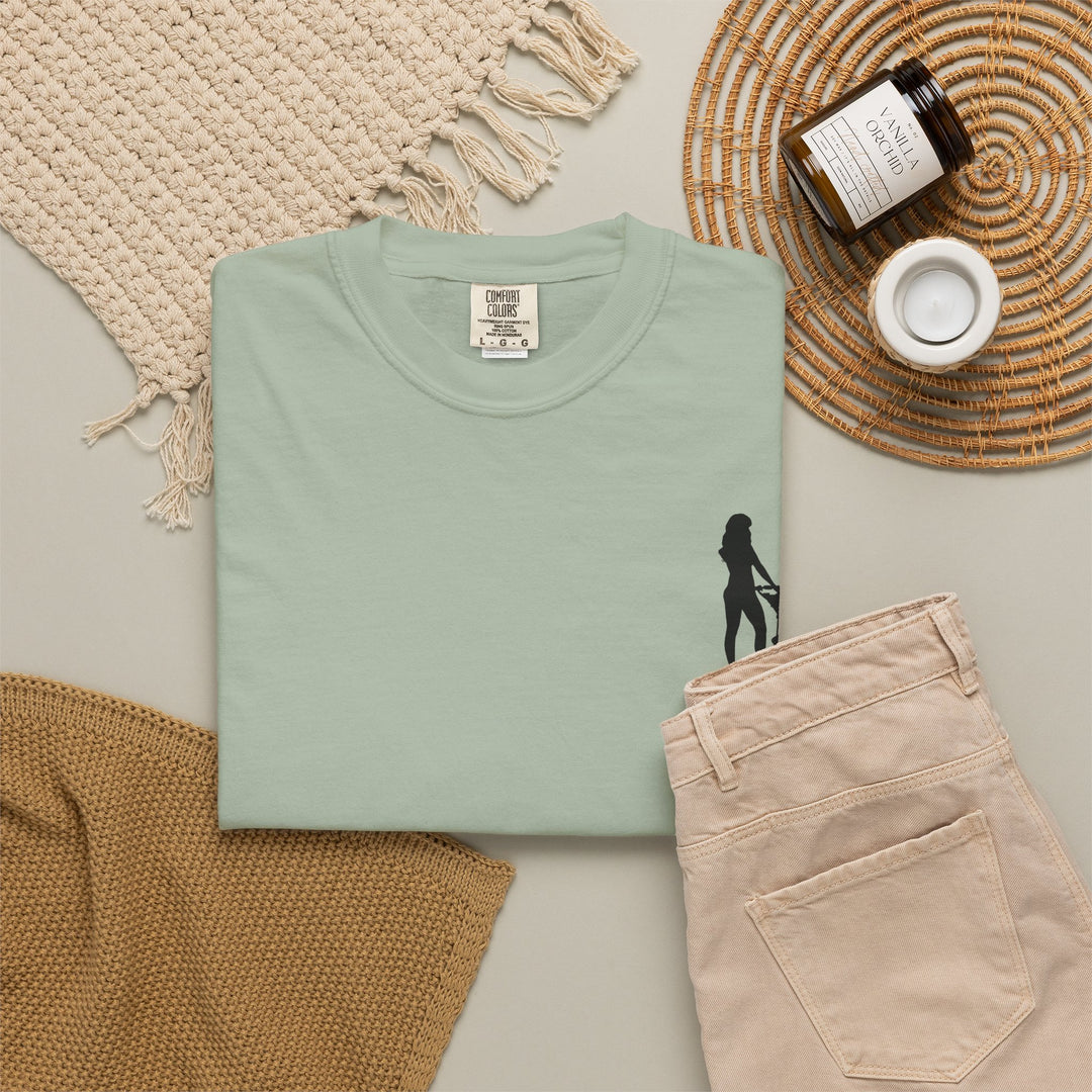 Subtle Hottest Mom Logo Unisex Garment-Dyed T-Shirt