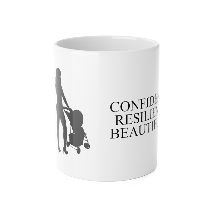 Empowerment Mug | Confident, Resilient, Beautiful | Hottest Mom Logo