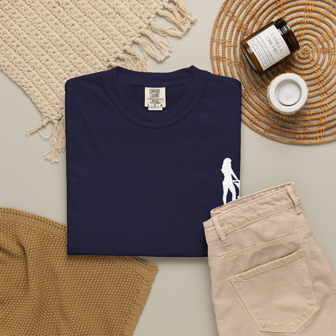 Subtle Hottest Mom Logo Unisex Garment-Dyed T-Shirt
