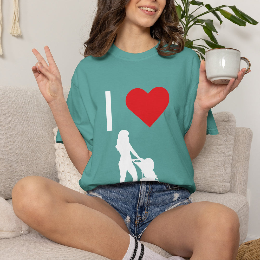I ❤️ Hottest Mom Unisex Garment-Dyed T-Shirt | Celebrate Love and Empowerment