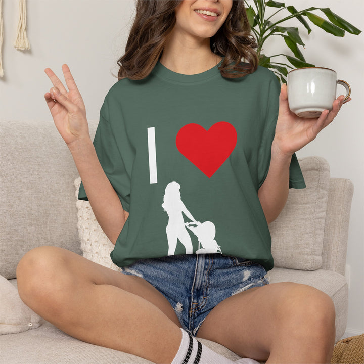 I ❤️ Hottest Mom Unisex Garment-Dyed T-Shirt | Celebrate Love and Empowerment