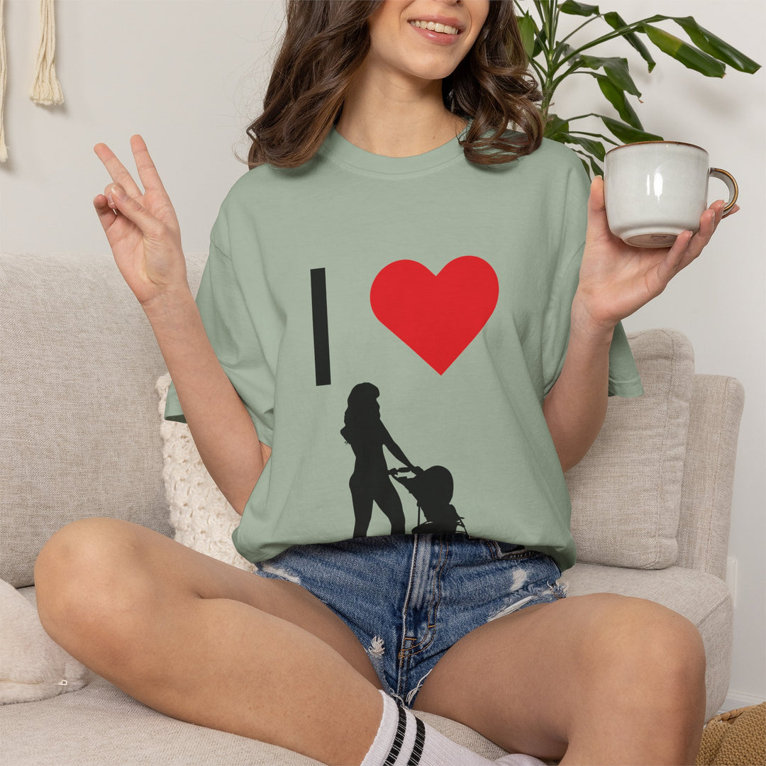 I ❤️ Hottest Mom Unisex Garment-Dyed T-Shirt | Celebrate Love and Empowerment