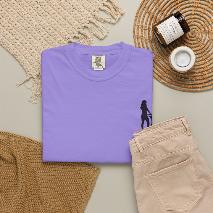 Subtle Hottest Mom Logo Unisex Garment-Dyed T-Shirt