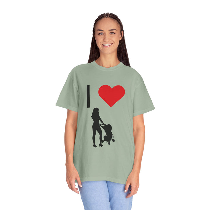 I ❤️ Hottest Mom Unisex Garment-Dyed T-Shirt | Celebrate Love and Empowerment
