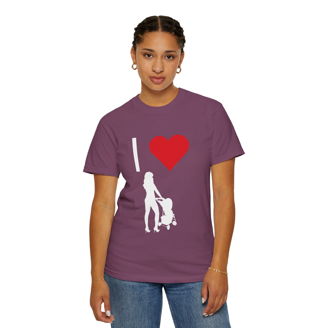 I ❤️ Hottest Mom Unisex Garment-Dyed T-Shirt | Celebrate Love and Empowerment