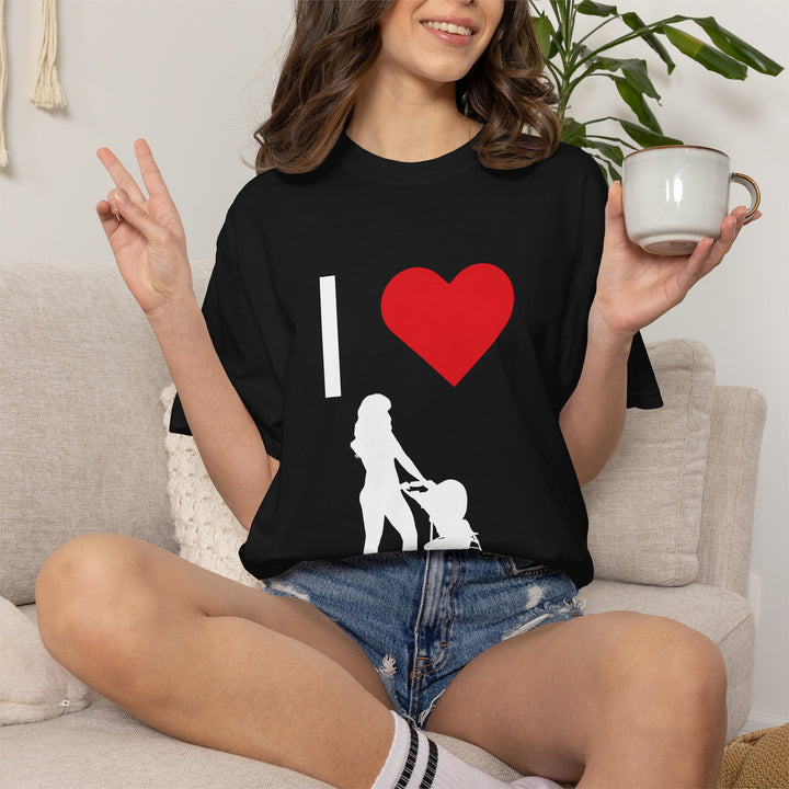 I ❤️ Hottest Mom Unisex Garment-Dyed T-Shirt | Celebrate Love and Empowerment