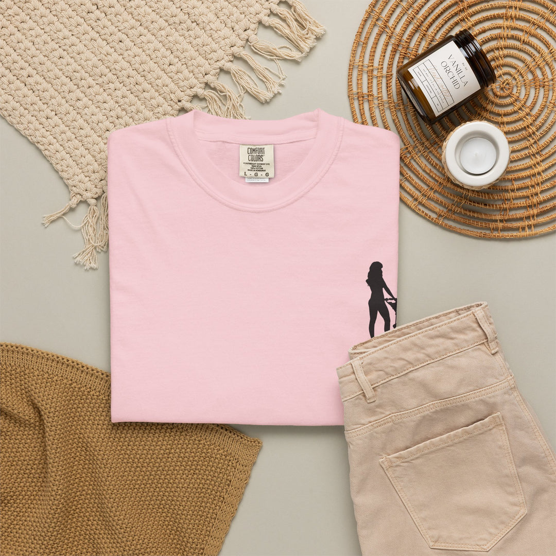 Subtle Hottest Mom Logo Unisex Garment-Dyed T-Shirt
