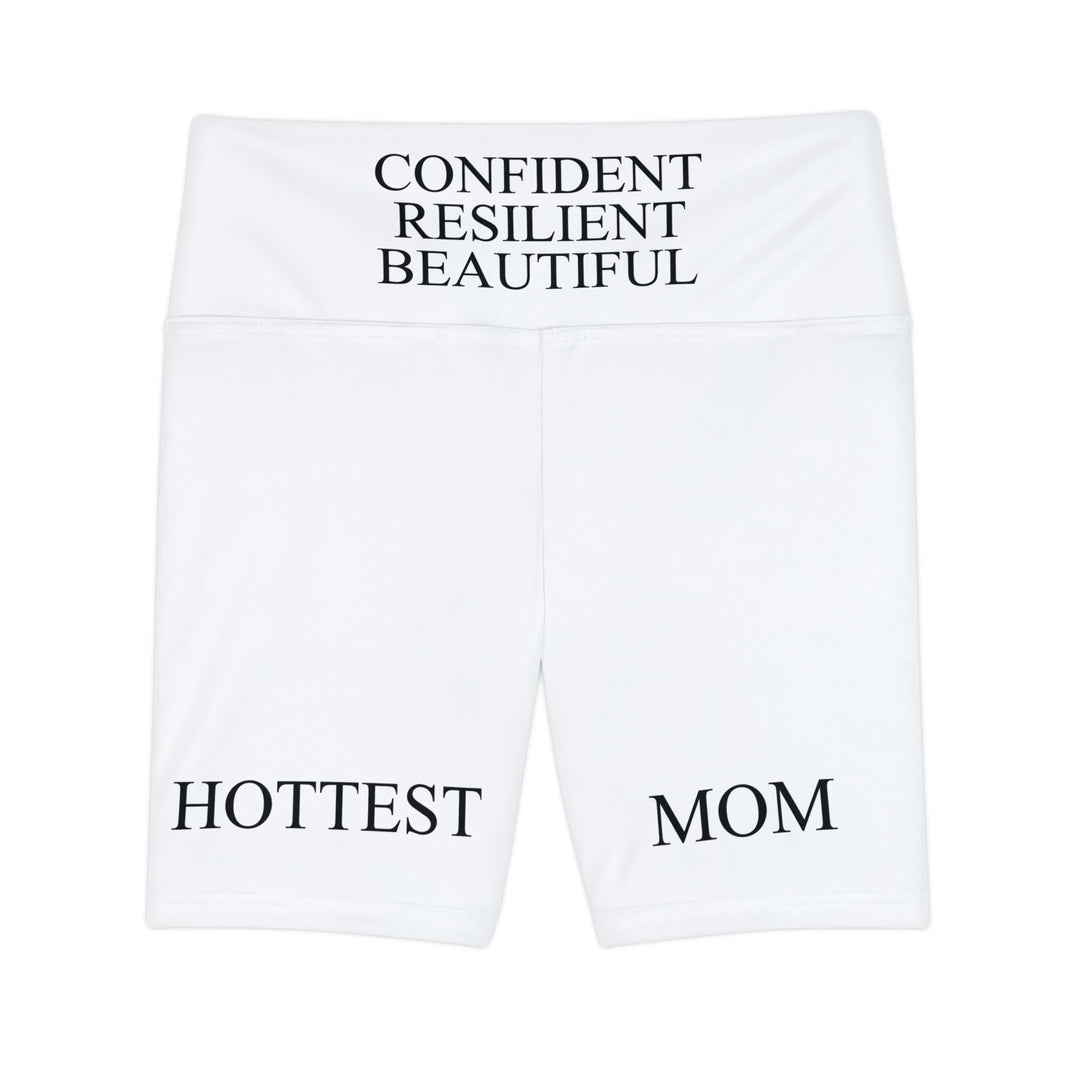 Empowerment Workout Shorts | Confident, Resilient, Beautiful (WHITE)