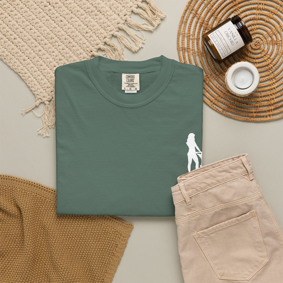 Subtle Hottest Mom Logo Unisex Garment-Dyed T-Shirt