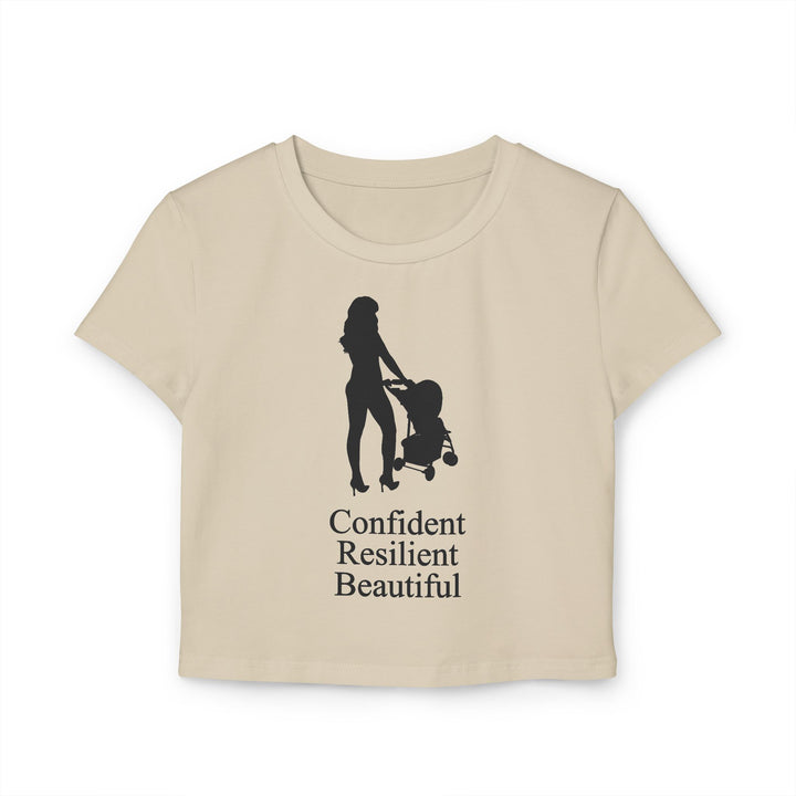 Oversized Hottest Mom Logo Women's Baby Tee | Confident, Resilient, Beautiful