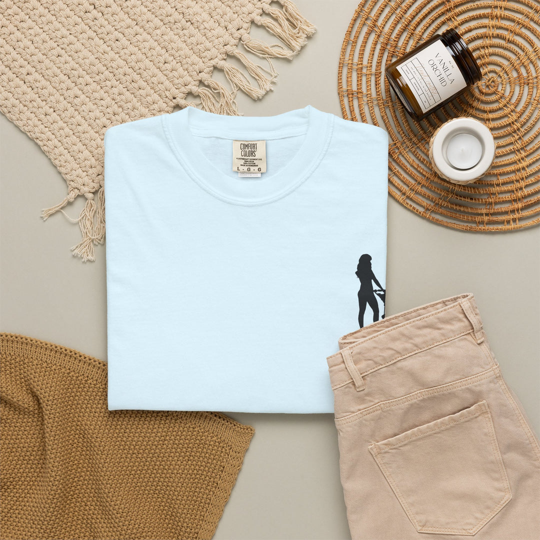 Subtle Hottest Mom Logo Unisex Garment-Dyed T-Shirt