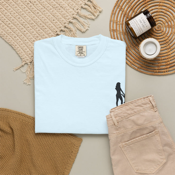 Subtle Hottest Mom Logo Unisex Garment-Dyed T-Shirt