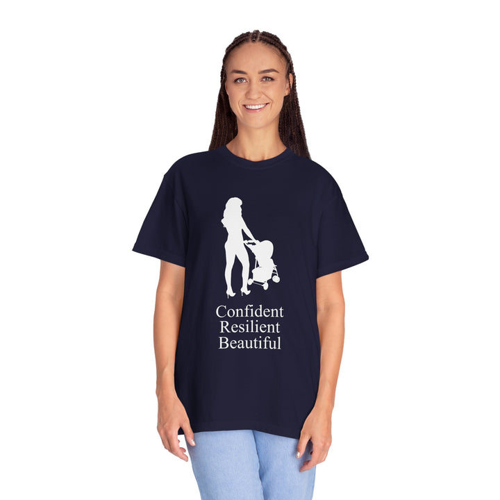 Confident, Resilient, Beautiful T-Shirt | Hottest Mom Logo | Comfort Colors