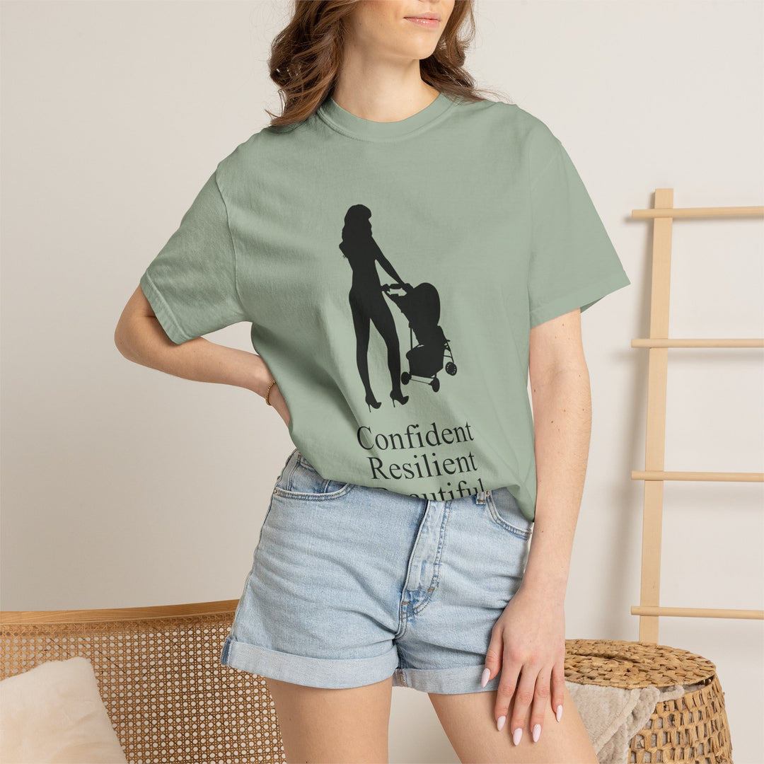 Confident, Resilient, Beautiful T-Shirt | Hottest Mom Logo | Comfort Colors