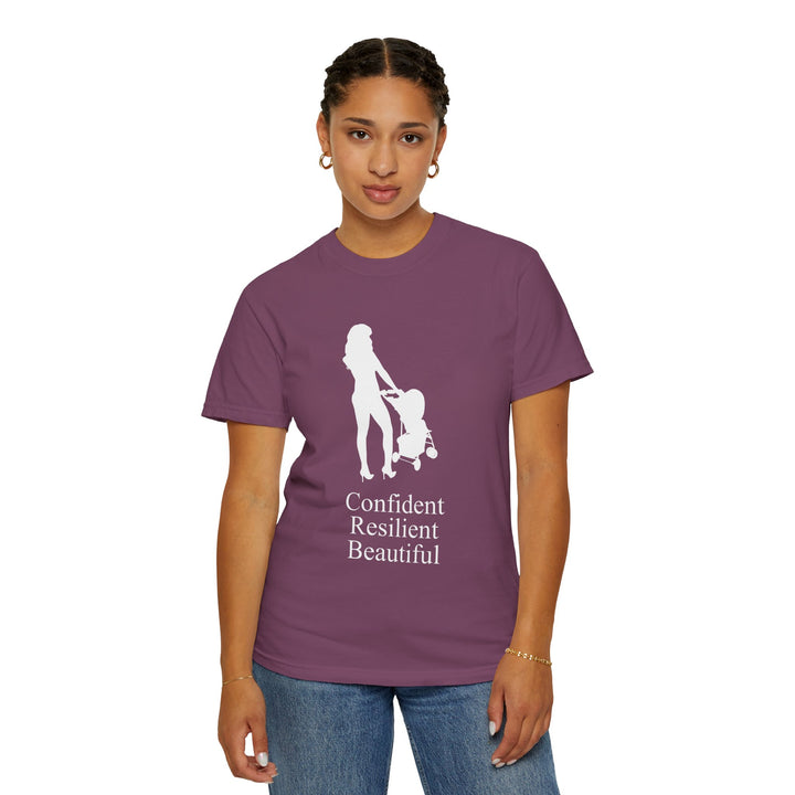 Confident, Resilient, Beautiful T-Shirt | Hottest Mom Logo | Comfort Colors