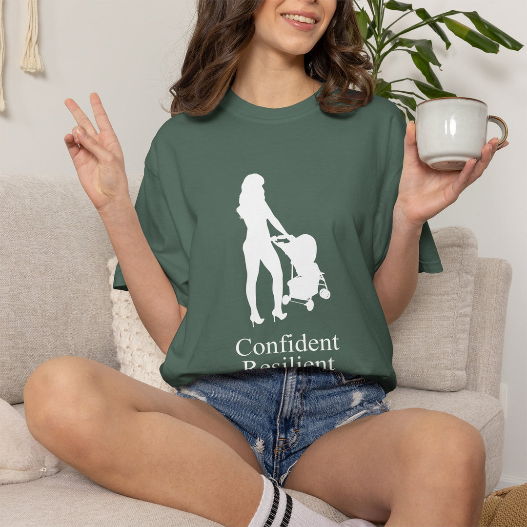 Confident, Resilient, Beautiful T-Shirt | Hottest Mom Logo | Comfort Colors