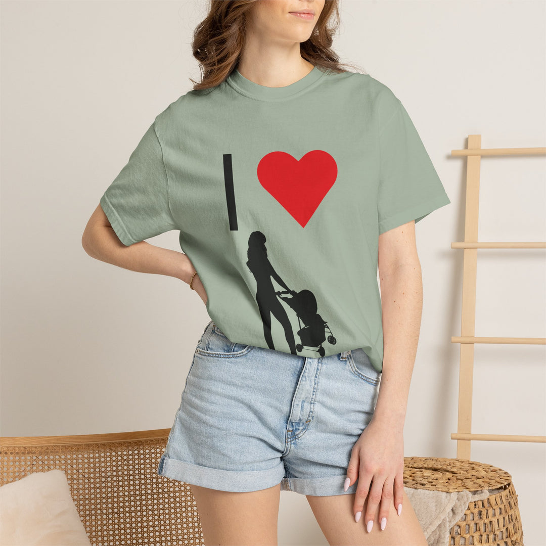 I ❤️ Hottest Mom Unisex Garment-Dyed T-Shirt | Celebrate Love and Empowerment