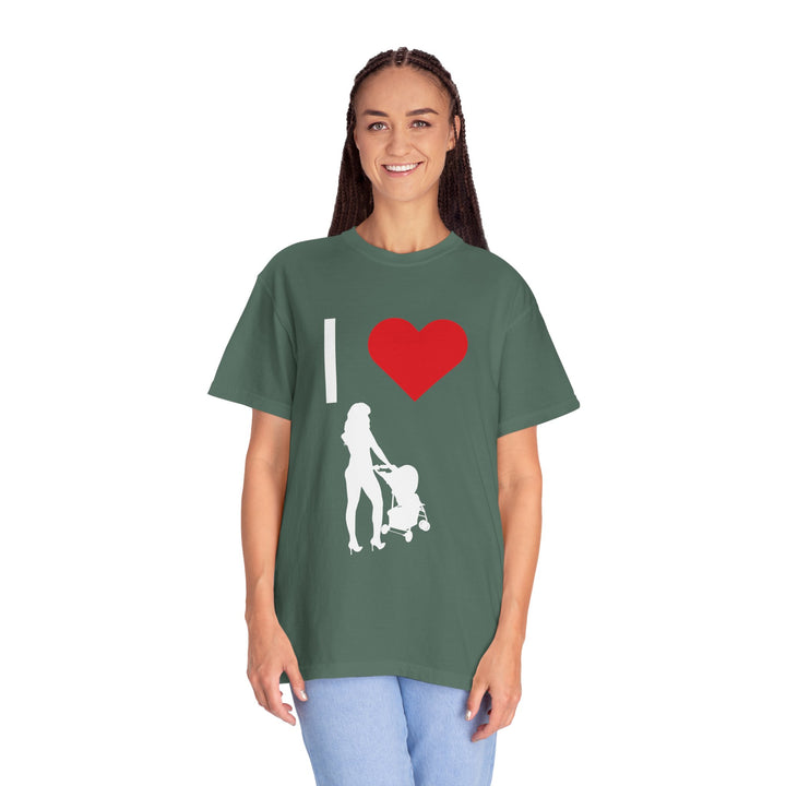 I ❤️ Hottest Mom Unisex Garment-Dyed T-Shirt | Celebrate Love and Empowerment