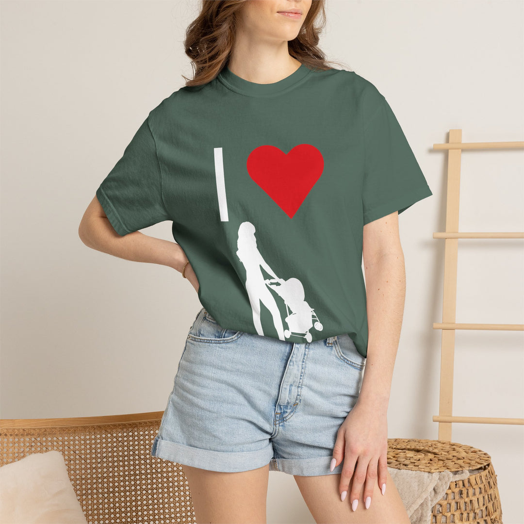 I ❤️ Hottest Mom Unisex Garment-Dyed T-Shirt | Celebrate Love and Empowerment