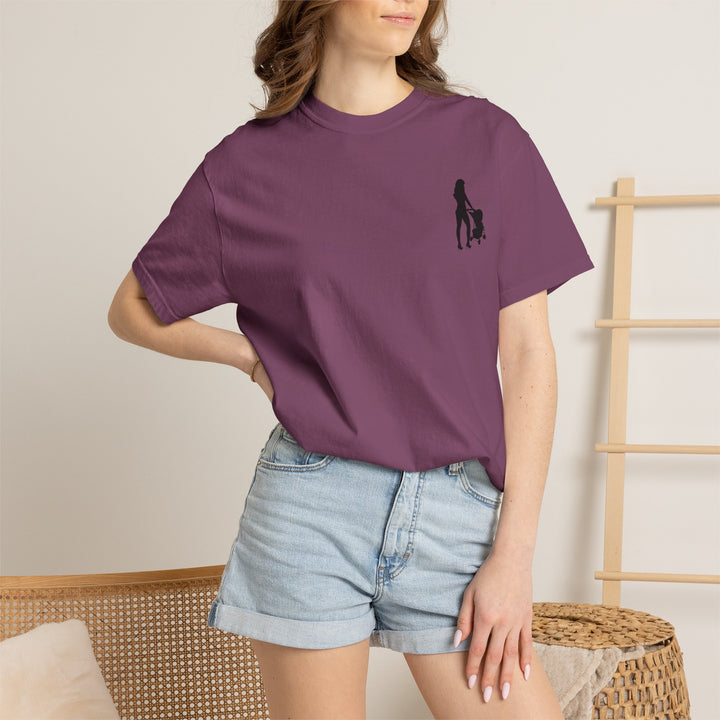 Subtle Hottest Mom Logo Unisex Garment-Dyed T-Shirt