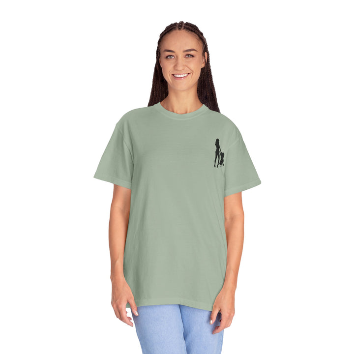 Subtle Hottest Mom Logo Unisex Garment-Dyed T-Shirt