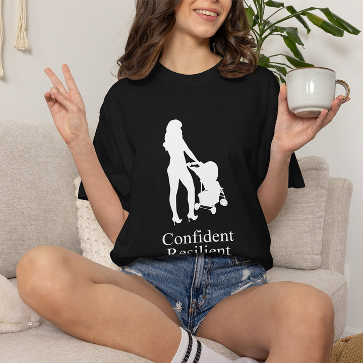 Confident, Resilient, Beautiful T-Shirt | Hottest Mom Logo | Comfort Colors