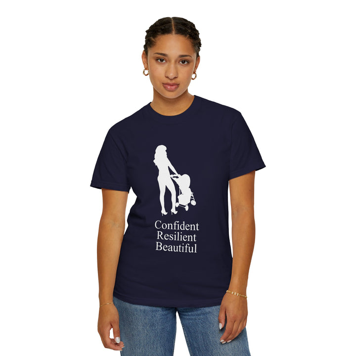 Confident, Resilient, Beautiful T-Shirt | Hottest Mom Logo | Comfort Colors