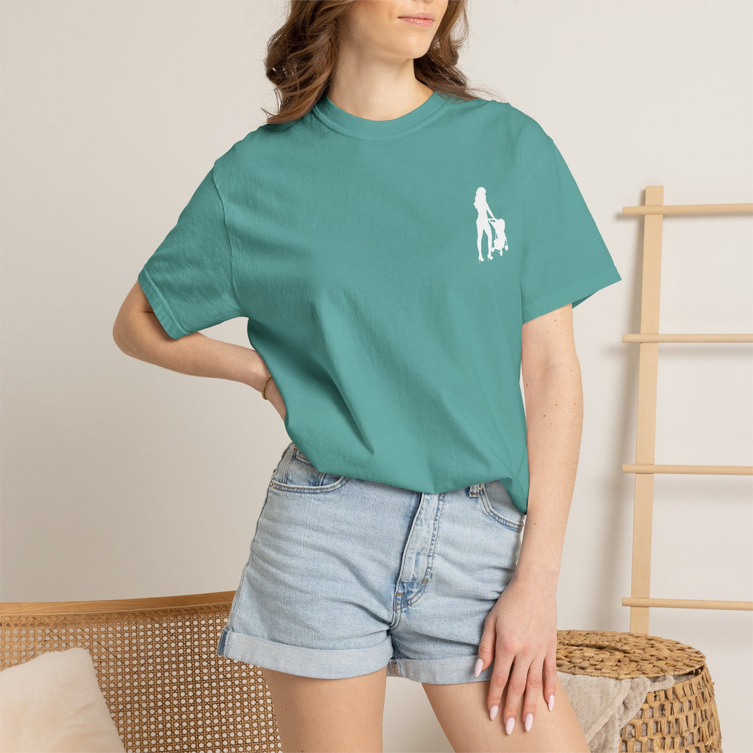Subtle Hottest Mom Logo Unisex Garment-Dyed T-Shirt