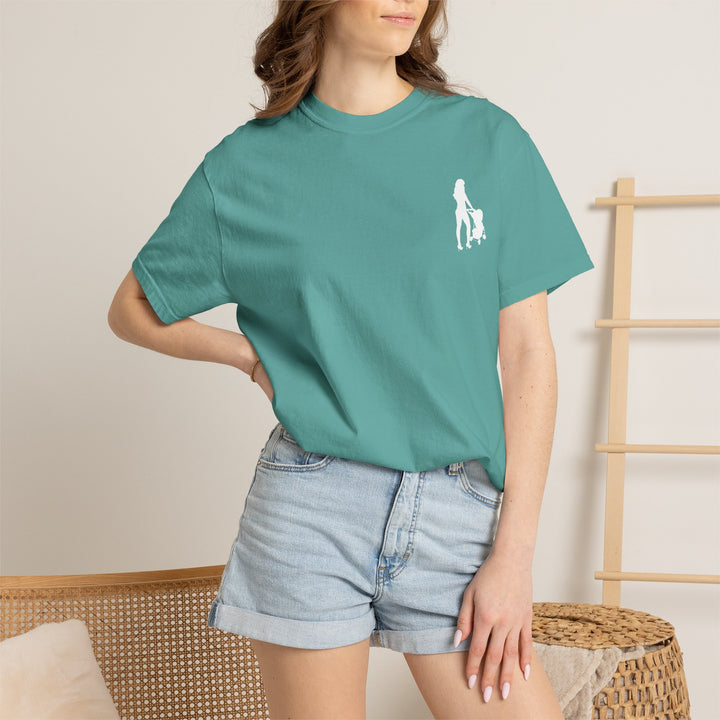 Subtle Hottest Mom Logo Unisex Garment-Dyed T-Shirt