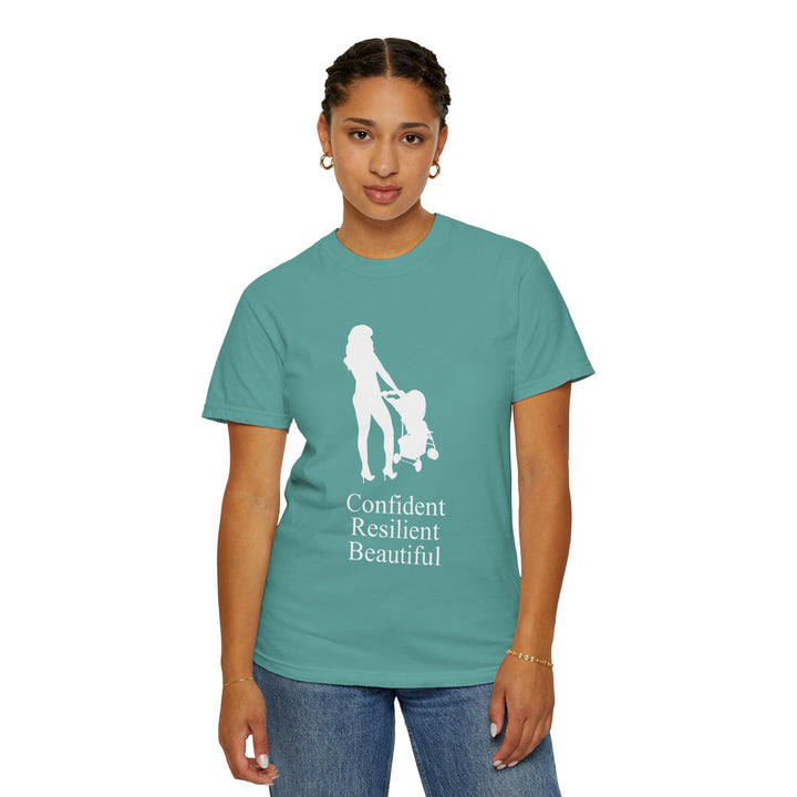 Confident, Resilient, Beautiful T-Shirt | Hottest Mom Logo | Comfort Colors