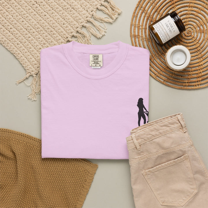 Subtle Hottest Mom Logo Unisex Garment-Dyed T-Shirt