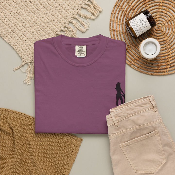 Subtle Hottest Mom Logo Unisex Garment-Dyed T-Shirt