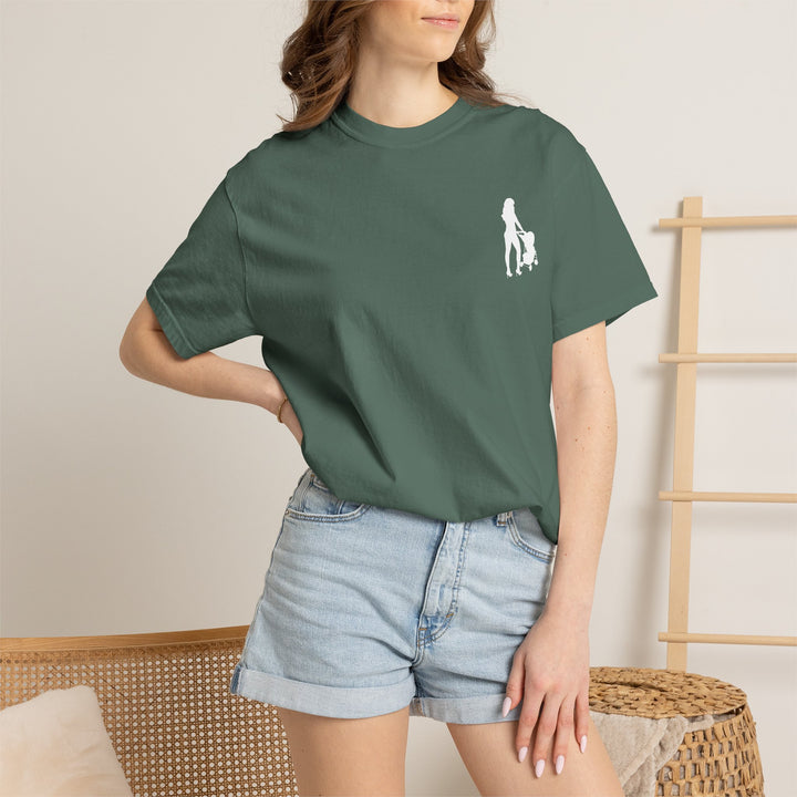Subtle Hottest Mom Logo Unisex Garment-Dyed T-Shirt
