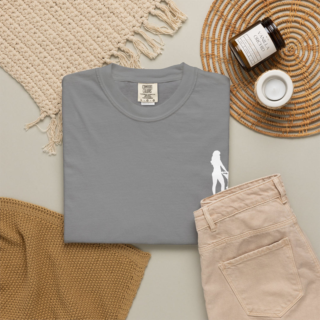 Subtle Hottest Mom Logo Unisex Garment-Dyed T-Shirt