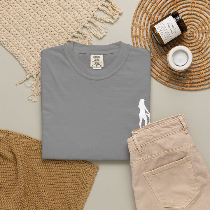 Subtle Hottest Mom Logo Unisex Garment-Dyed T-Shirt