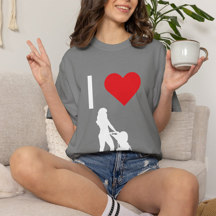 I ❤️ Hottest Mom Unisex Garment-Dyed T-Shirt | Celebrate Love and Empowerment