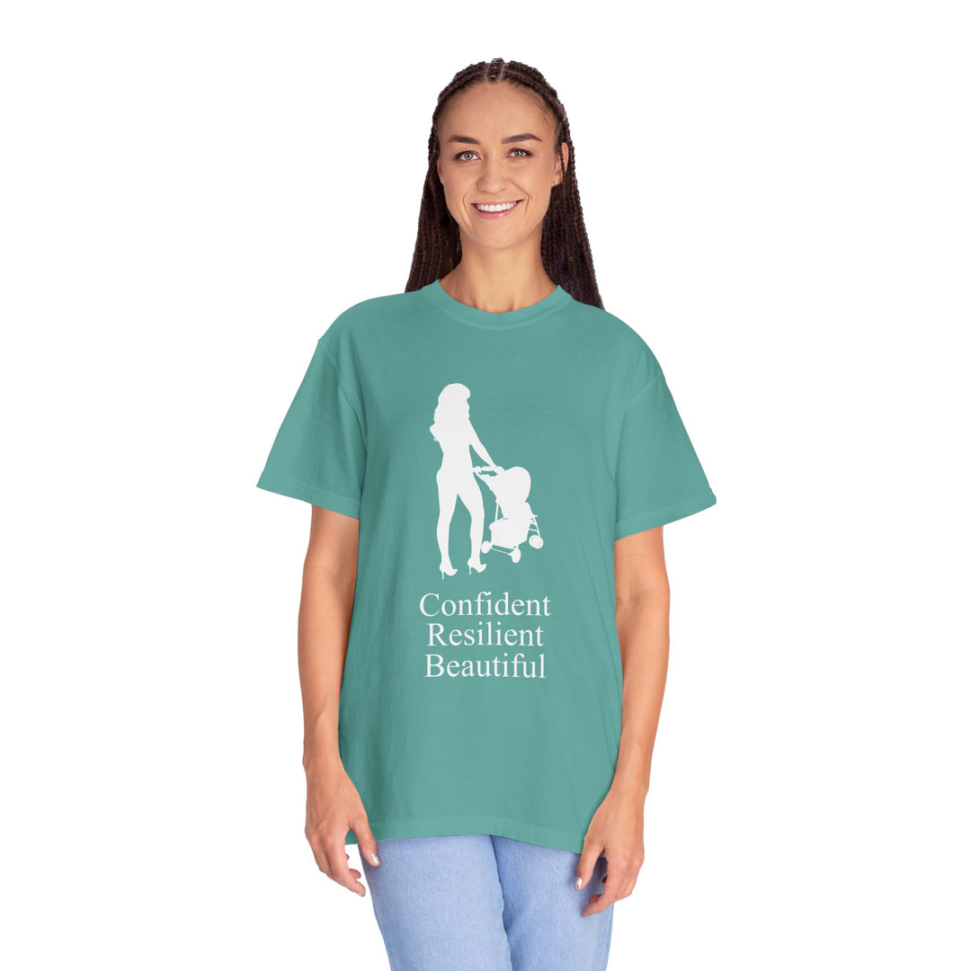 Confident, Resilient, Beautiful T-Shirt | Hottest Mom Logo | Comfort Colors