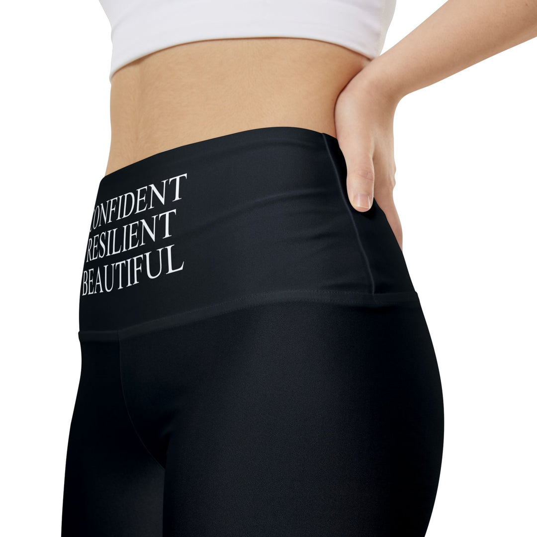 Empowerment Workout Shorts | Confident, Resilient, Beautiful (BLACK)