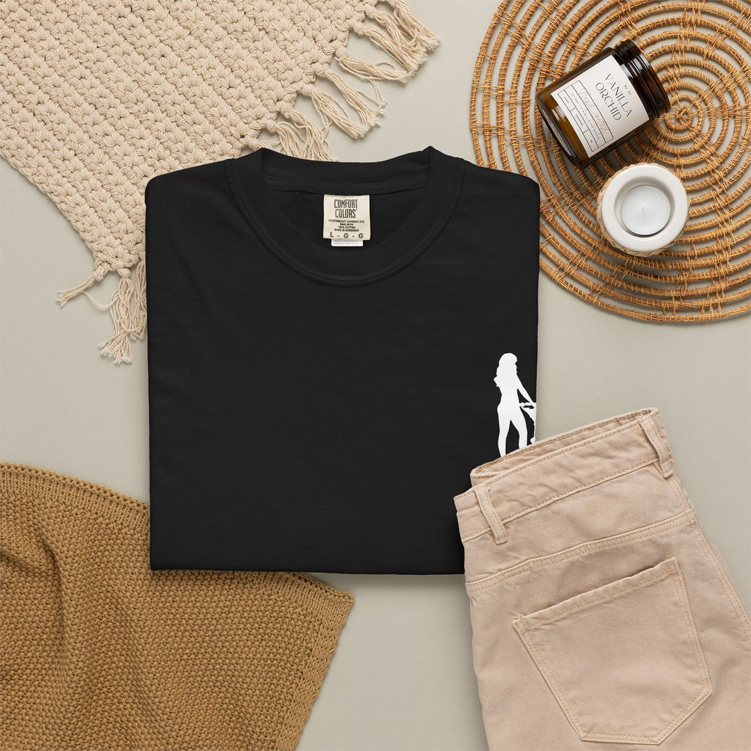 Subtle Hottest Mom Logo Unisex Garment-Dyed T-Shirt