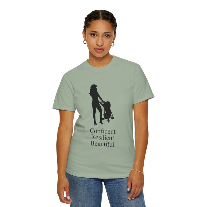 Confident, Resilient, Beautiful T-Shirt | Hottest Mom Logo | Comfort Colors