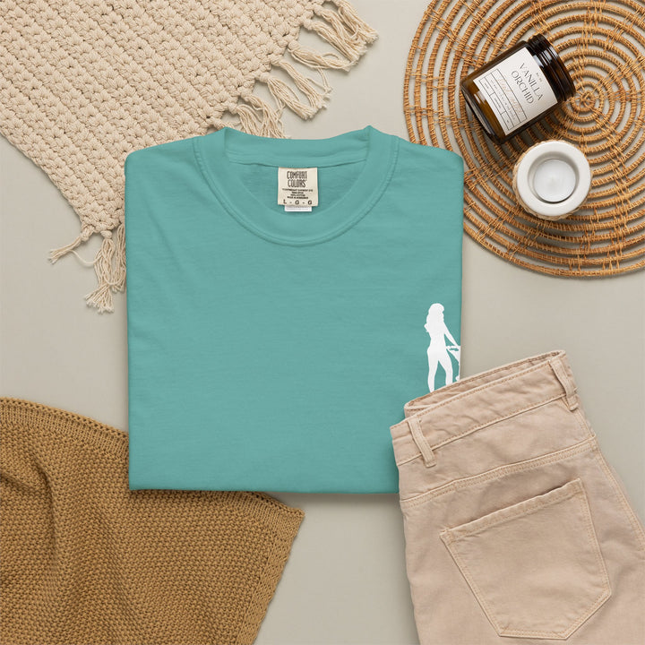 Subtle Hottest Mom Logo Unisex Garment-Dyed T-Shirt