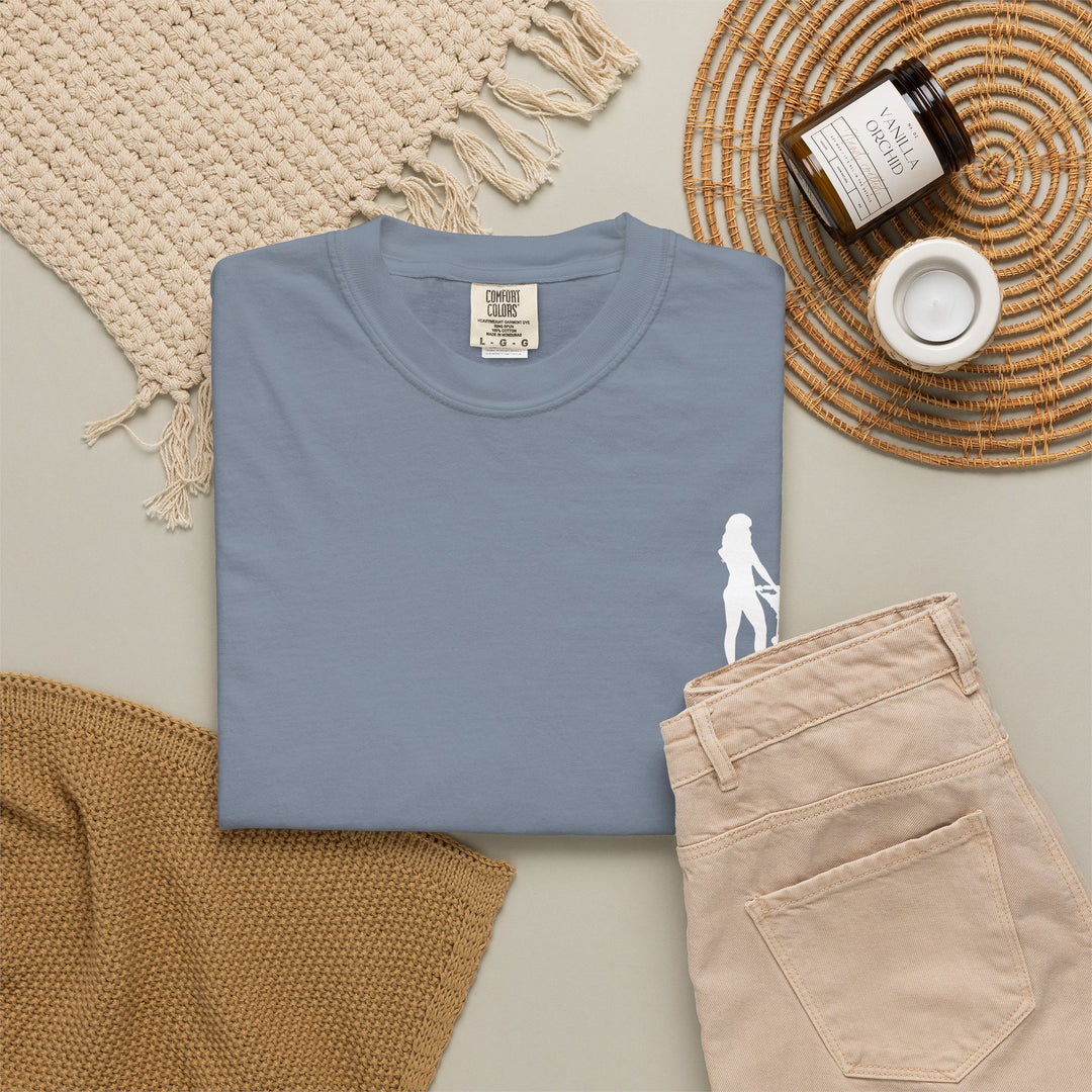 Subtle Hottest Mom Logo Unisex Garment-Dyed T-Shirt