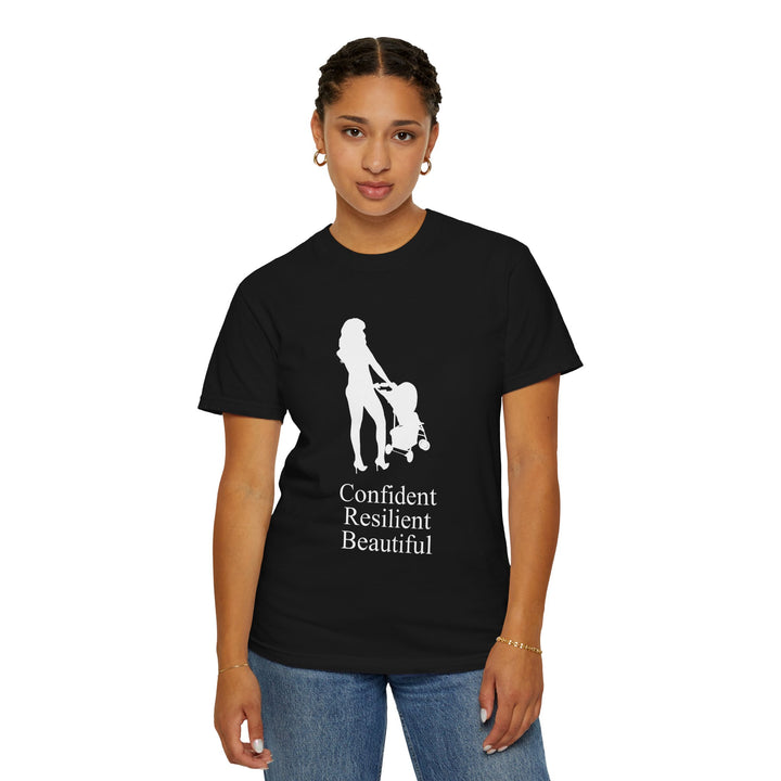 Confident, Resilient, Beautiful T-Shirt | Hottest Mom Logo | Comfort Colors