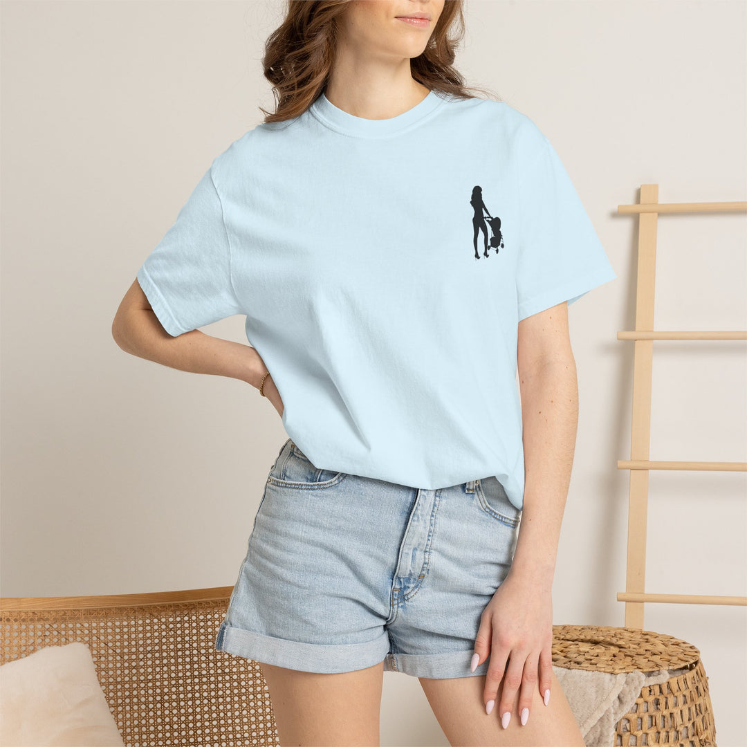 Subtle Hottest Mom Logo Unisex Garment-Dyed T-Shirt