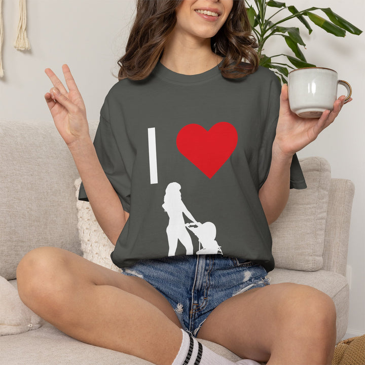 I ❤️ Hottest Mom Unisex Garment-Dyed T-Shirt | Celebrate Love and Empowerment